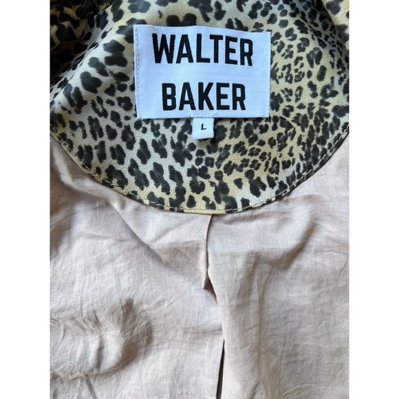 Walter Baker francis leather moto jacket leopard print NWOT size large - Picture 8 of 8